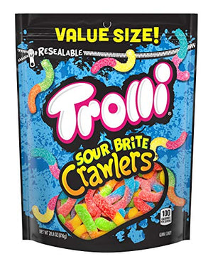 Trolli Sour Brite Crawlers Candy, 28.8 Ounce Resealable Bag