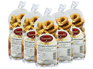 Sanniti Italian Taralli Pugliese Fennel, 8.8 oz (Pack 5)