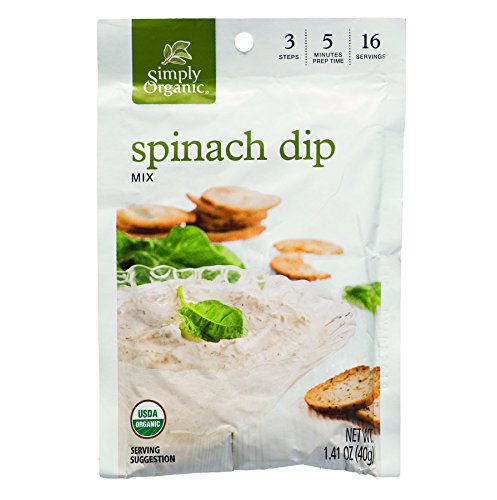 Simply Organic Spinach Dip Mix, 1.41 oz, Pack of 12