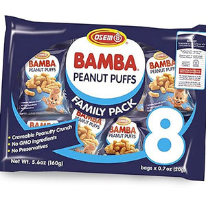 Osem Bamba Peanut Snacks, 0.7oz Bags (Pack of 8)