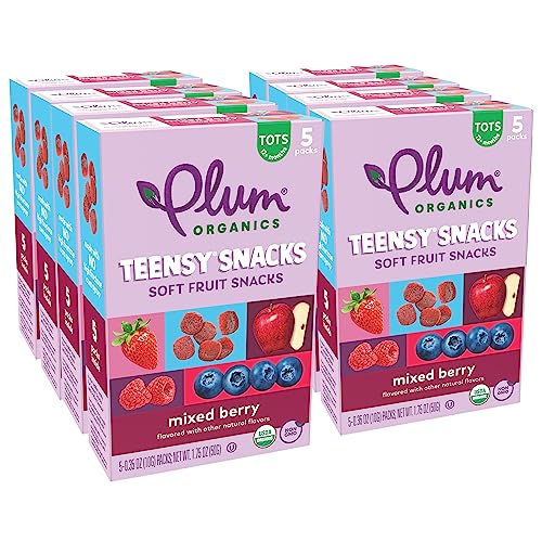 Plum Organics Teensy Snacks - Mixed Berry - 5 Count (Pack of 8)