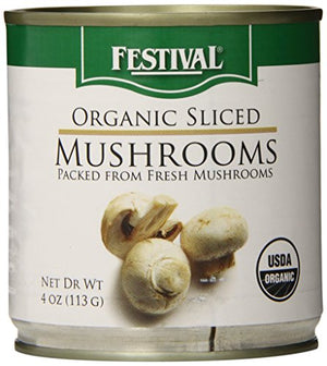 instecho Organic Sliced Mushrooms, 4 Ounce (Pack of 12)