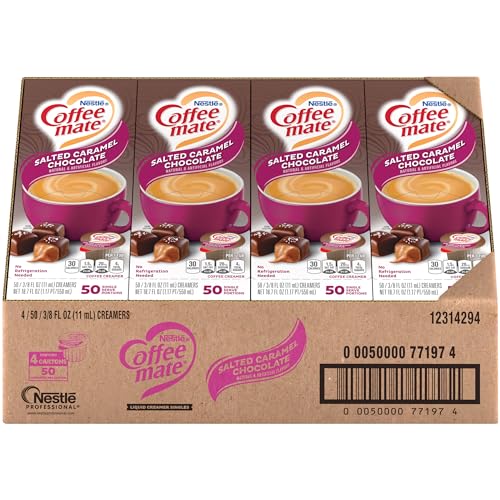 Nestle Coffee Mate Creamer, Salted Caramel Chocolate, 50 Singles, 4 Pack