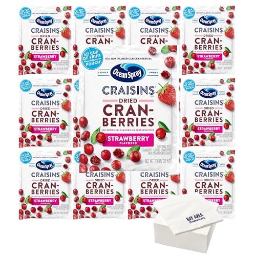 Ocean Spray Craisins, Strawberry Flavor, 1.16oz Pouches (Pack of 20)