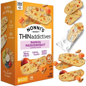 Nonni's THINaddictives Almond Thin Cookies - Papaya & Passionfruit, 4.4 oz