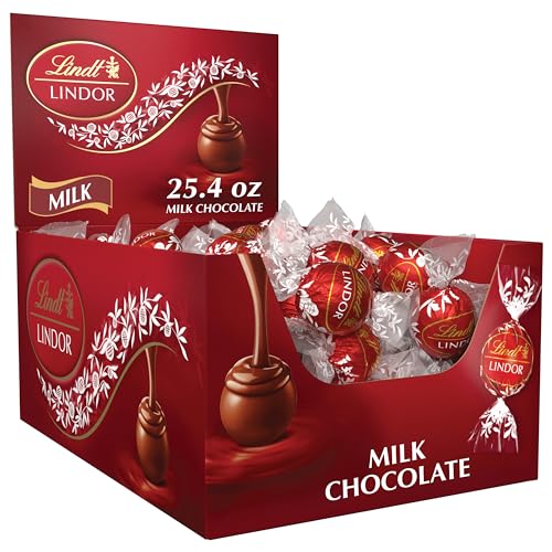 Lindt LINDOR Milk Chocolate Truffles, 25.4 oz, 60 Count