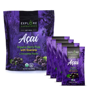 Explore Superfoods Organic Açaí Frozen Puree Packs, 3.5oz