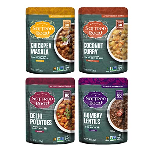 Saffron Road Meal Pouch Variety Pack, 4 Pack