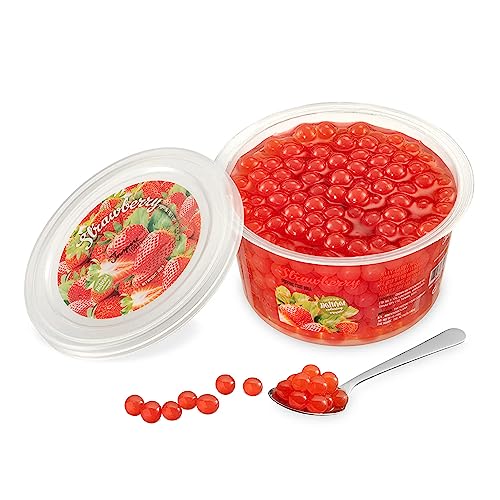 Strawberry INSPIRE FOOD Popping Boba Pearls, 1 lb Packs, Vegan