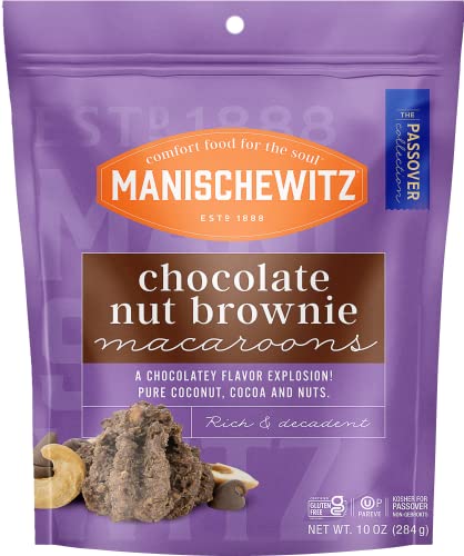 Manischewitz Chocolate Nut Brownie Macaroons, 10oz Resealable Bag