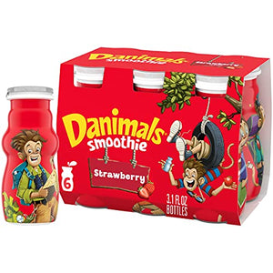 Danimals Strawberry Smoothie, 6 Ct, 3.1 OZ Bottles