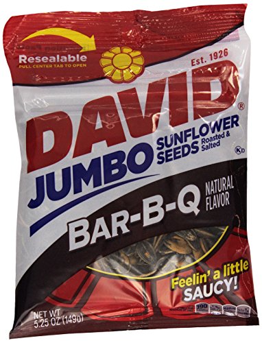 DAVID Seeds Roasted & Salted Bar-B-Q Jumbo Sunflower Seeds, 5.25 oz