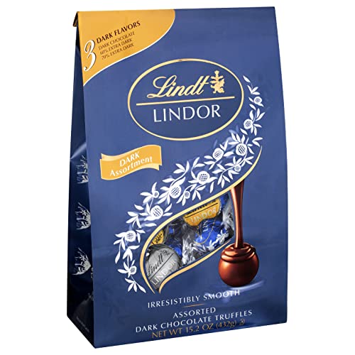 Lindt LINDOR Assorted Dark Chocolate Truffles, 15.2 oz