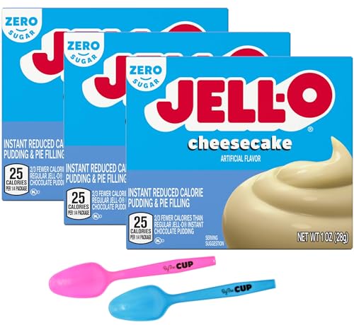 Jell-O Zero Sugar Cheesecake Pudding Mix, 1 oz (Pack of 3)