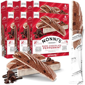 Nonni's Dark Chocolate Peppermint Biscotti - 6 Boxes