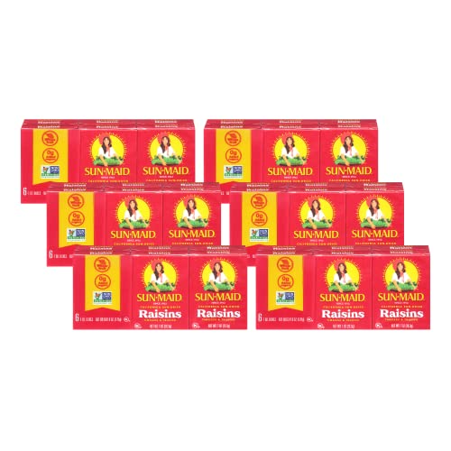 Sun Maid California Raisins, 6 Boxes, 1.33oz Each