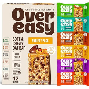 OVER EASY Soft and Chewy Oatmeal Breakfast Bars, 12 Count