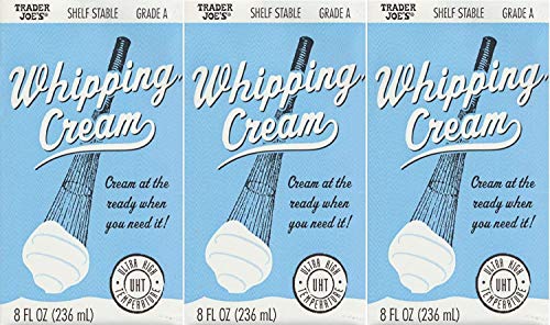 Trader Joe's Shelf Stable Whipping Cream 8 oz (3 Pack)