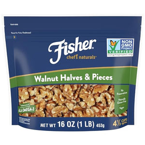 Fisher Chef's Naturals Walnut Halves & Pieces, 1 lb