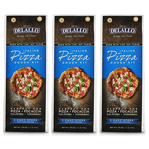 DeLallo Italian Pizza Dough Mix Kit, 17.6 oz (3 Pack)