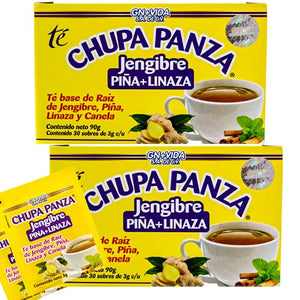 Tea CHUPA Panza, Ginger Root, Pineapple, Flaxseed & Cinnamon (30 Bags)