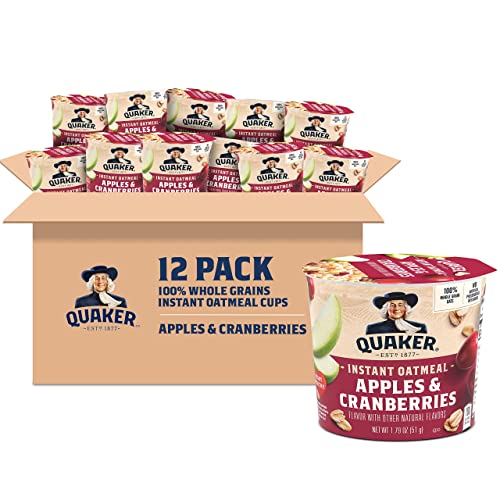 Quaker Instant Oatmeal, Apple Cranberry, 1.79 Oz (Pack of 12)