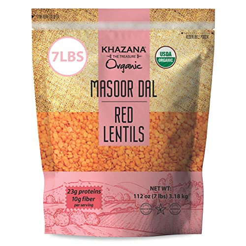 Khazana Organic Masoor Dal 7lb - Red Lentils