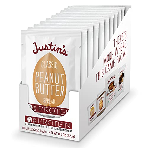 JUSTIN'S Classic Peanut Butter Squeeze Packs, 1.15 oz (10 Pack)