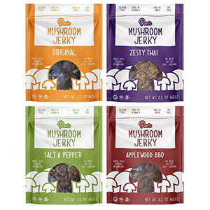 Pan's Mushroom Jerky, Variety Pack, 2.2 Oz (4 Pack)