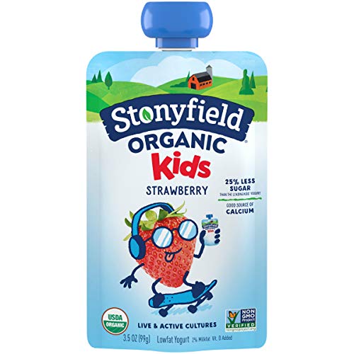 Stonyfield Organic Kids Strawberry Yogurt Pouch, 3.5 oz