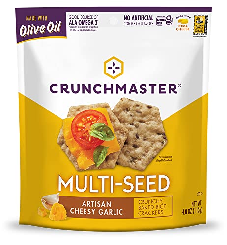 Crunchmaster Multi-Seed Crackers, Cheesy Garlic Bread, 4 Oz