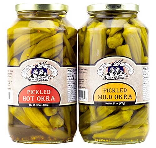 Amish Wedding Pickled Okra Variety Pack, 32 oz (Pack of 2)