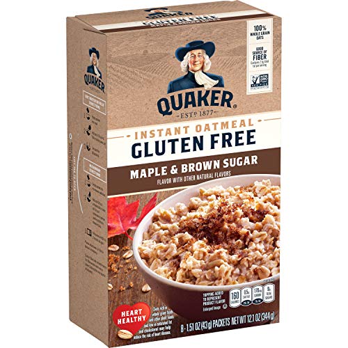 Quaker Gluten Free Instant Oatmeal, Maple & Brown Sugar, 8 Ct