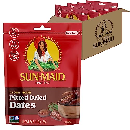 Sun-Maid Deglet Noor Pitted Dates, 8 oz (4 Pack)