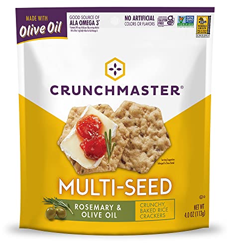 Crunchmaster Multi-Seed Crackers, Rosemary & Olive Oil, 4 Ounce