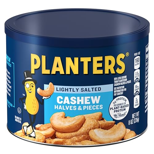 PLANTERS Lightly Salted Cashew Halves & Pieces, 8 Oz Canister