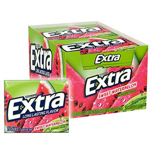 EXTRA Gum Sweet Watermelon Sugarfree, 15 Pieces (10 Pack)