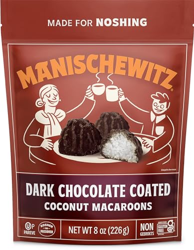 Manischewitz Dark Chocolate Coated Coconut Macaroons, 8oz Resealable Bag