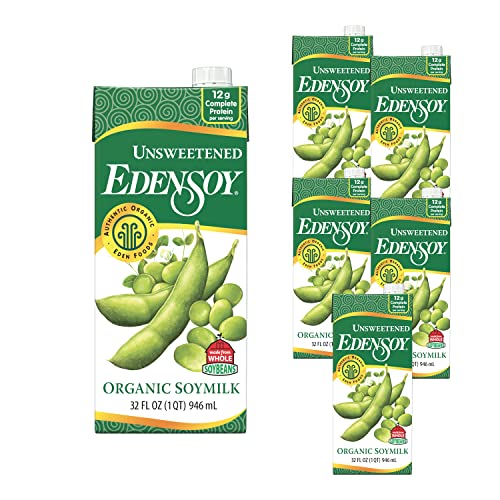 Edensoy Unsweetened Eden Organic Soymilk, 32 oz (6-Pack)