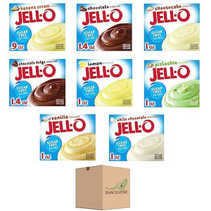 Jello Sugar Free Pudding Mix Variety Pack, 8 Flavors