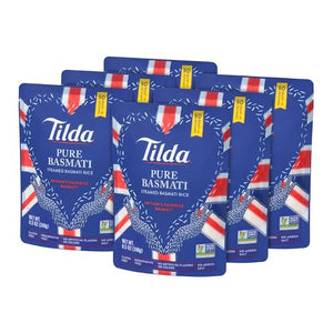 Tilda Ready to Heat Pure Basmati Rice, 8.5oz Pouch (Pack of 6)