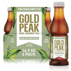 Gold Peak Zero Sugar Diet Iced Tea, 16.9 fl oz, 6 Pack