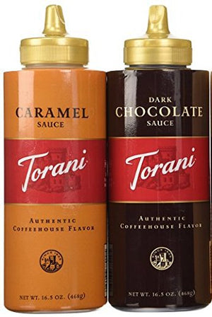 Torani Sauce Sampler, Chocolate & Caramel, 16.5oz 2-pack