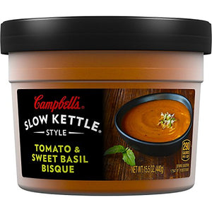 Campbell's Slow Kettle Tomato & Sweet Basil Bisque, 15.5 oz (8 Pack)