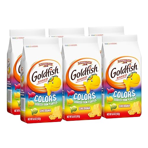 Goldfish Colors Cheddar Crackers, 6.6 oz Bag (Pack of 6)