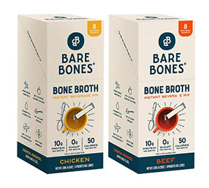 Bare Bones Bone Broth Instant Mix, Variety Pack, 16 Servings