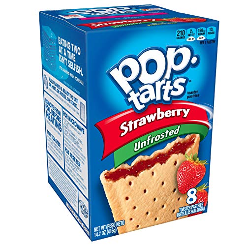 Pop-Tarts Unfrosted Strawberry Toaster Pastries, 14.7 Oz (8 Count)