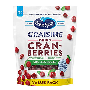 Ocean Spray Craisins Dried Cranberries, Reduced Sugar, 20 oz