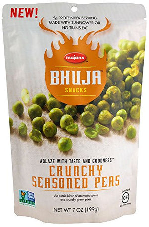 Bhuja Snacks Crunchy Seasoned Peas, 7oz (Pack of 2)