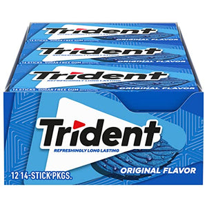 Trident Original Flavor Sugar Free Gum, 12 Packs